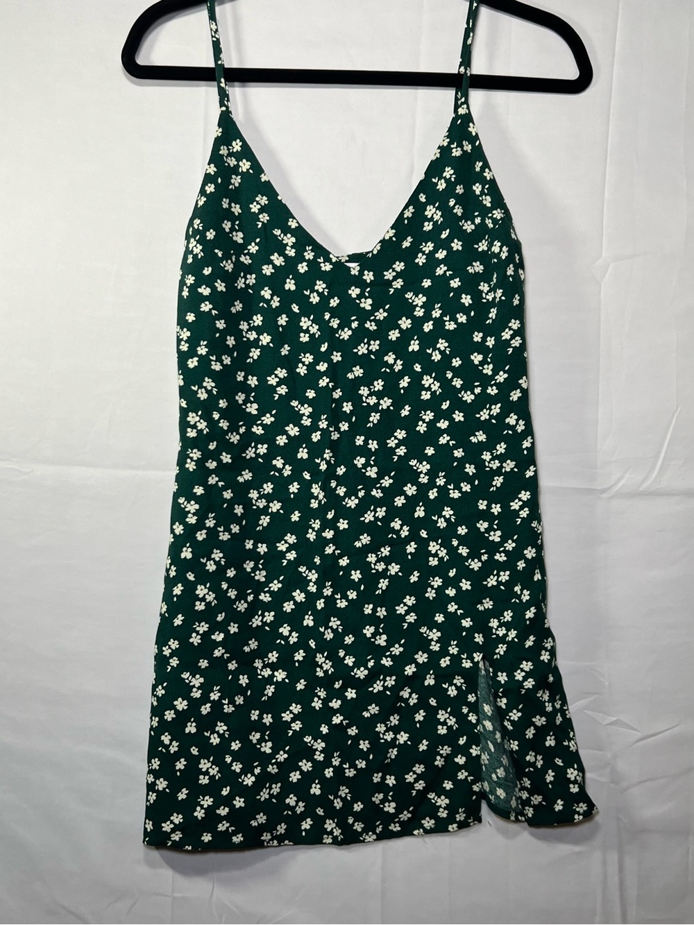 Reformation Green Floral Mini Slip Dress Size XS Made in USA